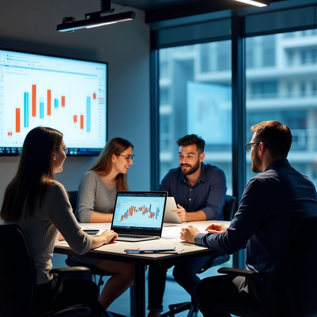 Equipo de FinanzApp trabajando en soluciones financieras